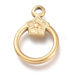 Revestimiento iónico (ip) 304 piezas de cierres de palanca de acero inoxidable, anillo, dorado, 19x13.5x2.7mm, agujero: 1.8 mm