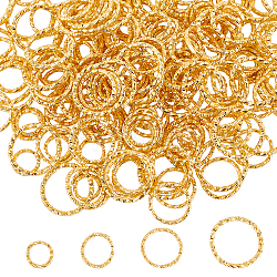 Unicraftale 400pz 4 anelli di salto in ferro stile, connettori metallici per gioielli fai-da-te e accessori portachiavi, oro, 100pcs / style