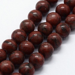 Fili di perle di diaspro / kiwi di sesamo naturale, tondo, 6mm, Foro: 0.8 mm, circa 63pcs/filo, 14.76 pollice (37.5 cm)