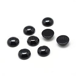 Teñido de negro natural ágata piedras preciosas cabochons, semicírculo, 6x3mm
