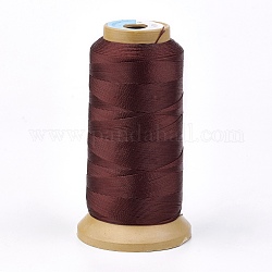 Полиэфирная нить, для заказа тканые материалы ювелирных изделий, кокосового коричневый, 1.2 мм, около 170 м / рулон