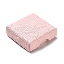 Gioielli scatole di cartone set, con spugna interna, quadrato, roso, 5.05~5.1x5.1x1.67cm