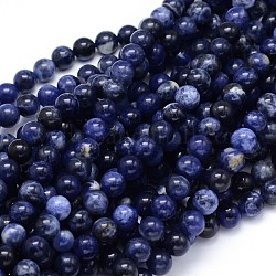 Sodalite perles rondes naturelle brins, 12mm, Trou: 1mm, Environ 32 pcs/chapelet, 15.3 pouce