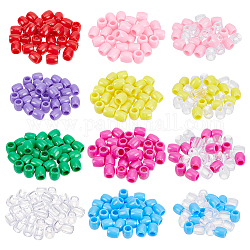 Nbeads 360 pz 12 perline europee in plastica, perline con foro grande, barile, colore misto, 12x11mm, Foro: 6.2 mm, 30 pz / colore
