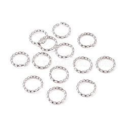 304 anelli di salto in acciaio inox, anelli di salto aperti, ritorto, colore acciaio inossidabile, 16 gauge, 10x1.3mm, diametro interno: 8mm