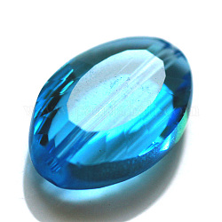 Имитация австрийских кристаллов, класс AAA, граненые, овальные, глубокое синее небо, 13x10x5 мм, отверстие : 0.9~1 мм