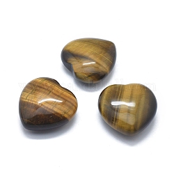 Piedra natural del amor del corazón del ojo de tigre, piedra de palma de bolsillo para el equilibrio de reiki, 40~41x40~41x18~19mm