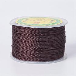 Corde in poliestere rotonde, corde di milano / corde intrecciate, marrone noce di cocco, 1.5~2mm, 50 yard / roll (150 piedi / roll)
