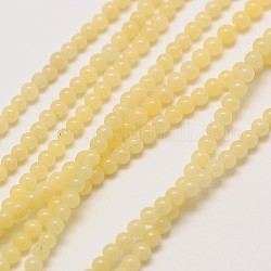 Resin Round Beads Strands, Imitation Beeswax Style, Beige, 3mm, Hole: 0.8mm, about 126pcs/strand, 16 inch