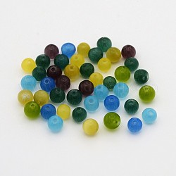 Chat perles rondes des yeux, couleur mixte, 4mm, Trou: 0.8mm