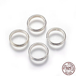 Sterling Silberperlenrahmen, Ring, Silber, 12x2 mm, Bohrung: 0.8 mm, 10 mm Innen Durchmesser