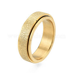 201 anello rotante per sabbiatura in acciaio inossidabile, calmante preoccupazione meditazione fidget spinner anello per le donne, oro chiaro, diametro interno: 17mm