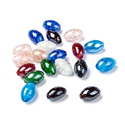 Perles vernissées manuelles, nacré, ovale, couleur mixte, 18x12x12mm