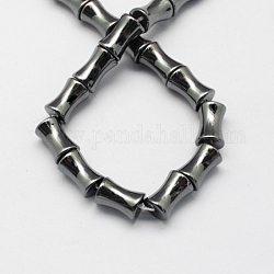 Magnetic Synthetic Hematite Beads Strands, Grade A, Bamboo, Black, 16x8x8mm, Hole: 1mm