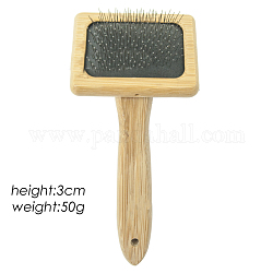 Mango de madera con pasador de metal macramé peine de flecos, cepillo de borlas para herramientas de tejer, blanco navajo, 15x7x3 cm