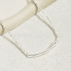 Halskette mit Eisenanhänger für Damen, silberfarben plattiert, Kurve, 16-7/8 Zoll (43 cm)