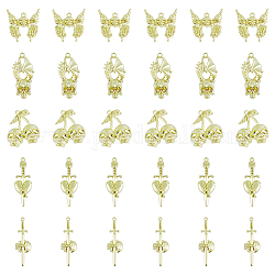 DICOSMETIC 40Pcs 5 Styles Halloween Theme Charms Light Gold Skull Charms Dead Butterfly Sword Heart Charms Small Cherry Skull Charms Alloy Charms for Jewekry Making Halloween Ornament
