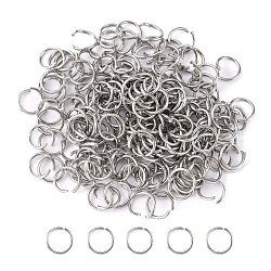 304 anelli di salto in acciaio inox, anelli di salto aperti, acciaio inossidabile, 21 gauge, 6x0.7mm, diametro interno: 4.6mm