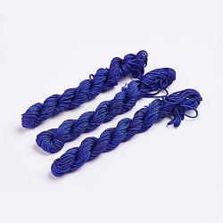 Filo nylon, cavo di nylon per fare bracciali personalizzati, blu, 2mm, circa 13.12 iarde (12 m)/fascio, 10 fasci / borsa, circa 131.23 iarde (120 m)/borsa