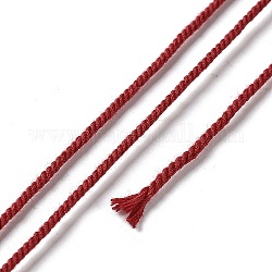 Cordone ritorto in poliestere, tondo, per la creazione di gioielli fai da te, rosso ciliegia, 1.2mm, circa 38.28 iarde (35 m)/rotolo