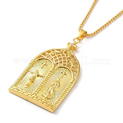 Lega con collana pendente in strass, arco con motivo Gesù e Vergine Maria, oro, 23.74 pollice (60.3 cm)