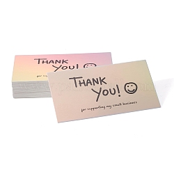 Лазерная открытка с благодарностью, для украшений, прямоугольные, красочный, слово, 90x50x0.3 мм, 50 шт / пакет