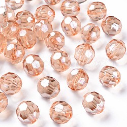 Perles en acrylique transparente, facette, football américain, Sandy Brown, 14x13.5mm, Trou: 2mm, environ 330 pcs/500 g