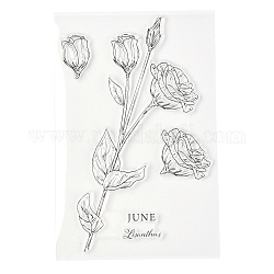 Silicone Clear Stamps, for Card Making Decoration DIY Scrapbooking, Flower Pattern, 19x12.5x0.3cm