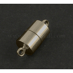Fermoirs magnétiques en laiton avec passants, colonne, bronze antique, 17x7mm, Trou: 1.5mm