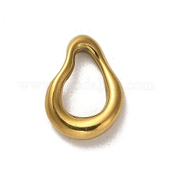 304 anelli di collegamento in acciaio inox, lacrima contorta, oro, 15.5x11x3mm, diametro interno: 9.5x6mm