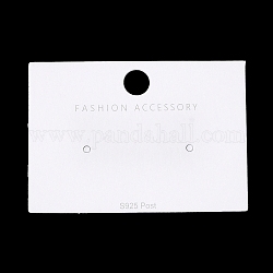 Paper Jewelry Display Cards, One Pair Earring Display Cards, Rectangle, White, 3.5x5x0.05cm, Hole: 6mm and 2mm