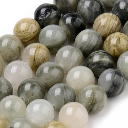 Natürlichen grünen Rutilquarz Perlen Stränge, Runde, 6~6.5 mm, Bohrung: 1 mm, ca. 63 Stk. / Strang, 15.5 Zoll