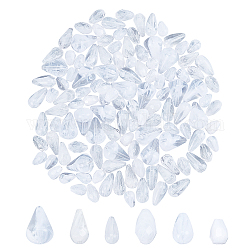 Nbeads 120pcs 6 perles acryliques de style, pierre d'imitation, larme, blanc, 20 pièces / style