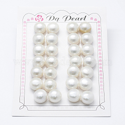 Culture des perles perles d'eau douce naturelles, Note 3 un, la moitié foré, rondelle, floral blanc, 12x9mm, Trou: 0.8mm, environ 28 pcs / carte