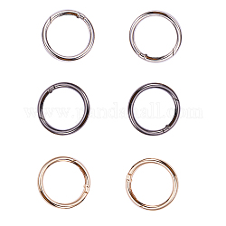 Zink-Legierung Schlüsselring Zubehör, Spring Gate Ringe, Mischfarbe, 48x5 mm, Innendurchmesser: 38 mm