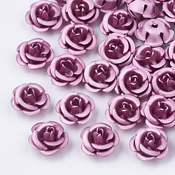 Aluminium-Perlen, matt, langlebig plattiert, 5-Blütenblatt Blüte, Orchidee, 6~6.5x4 mm, Bohrung: 0.8 mm