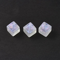 Transparent Acrylic Pendants, Glitter Powder, Cube Charms, Clear, 18x18x18mm, Hole: 3.6mm, about 88pcs/500g