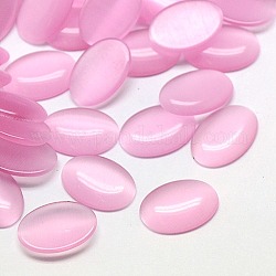 Cabochons di occhio di gatto, ovale, perla rosa, 7x5x2mm