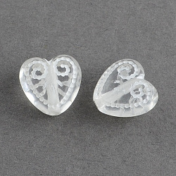 Transparent Acrylic Beads, Heart, Clear, 11.5x11.5x6.5mm, Hole: 1.5mm, about 1000pcs/500g