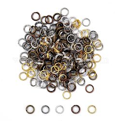 Mixed Color Iron Split Rings, Double Loops Jump Rings, 5x0.7mm, about 4.3mm inner diameter, about 6500pcs/500g