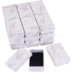 Benecreat 20 pack coffrets pendentifs à bijoux en carton rectangle effet marbre blanc coffrets cadeaux avec insert éponge, 5x7.9x2.7 cm