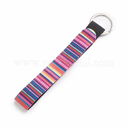 Bedrucktes Schlüsselbundband aus Neopren, Schlüsselbundhalter für Frauen Mädchen, Streifenmuster, Farbig, 160x20x4 mm