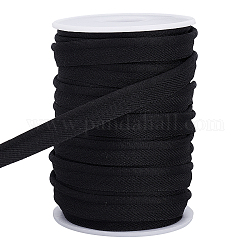 Ahadermaker flaches elastisches Polyesterband, Gurtzeug Nähzubehör, Schwarz, 11 mm, ca. 20.00 Yard (18.29m)/Satz