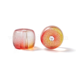 Perles en verre transparentes, baril, rouge-orange, 7.5x6mm, Trou: 1.5mm