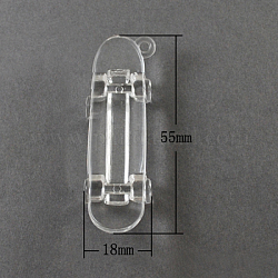 Transparent Acrylic Pendants, Scooter, Clear, 55x18x10mm, Hole: 3mm, about 105pcs/500g