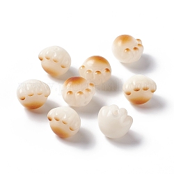 Geschnitzte natürliche Bodhi-Wurzelperlen, Buddha-Perlen, Katzenpfotenform, Schokolade, 14x15x12 mm, Bohrung: 1.7 mm