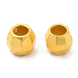 Perline di distanziatore in ottone, sfaccettato, barile, oro, 3mm, Foro: 1.5 mm