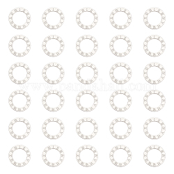 Unicraftale 30 pieza de 12 mm de diámetro 304 anillos de enlace de acero inoxidable con números romanos 1~12 o patrón anillo redondo marcos circulares conectores anillo para pulsera fabricación de joyas