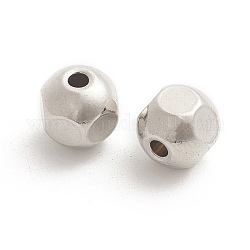 304 Stainless Steel Beads, Faceted, Round , Stainless Steel Color, 6x6x6mm, Hole: 1.5mm