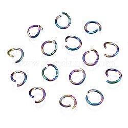 Placcatura ionica (ip) 304 anelli di salto in acciaio inossidabile, anello rotondo, anelli di salto aperti, colore arcobaleno, 20 gauge, 6x0.8mm, diametro interno: 4.4mm